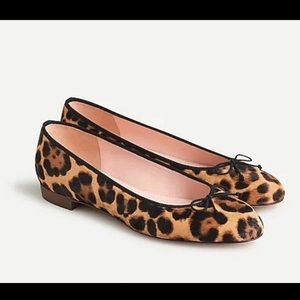 J. Crew Kiki ballet flats leopard calf hair